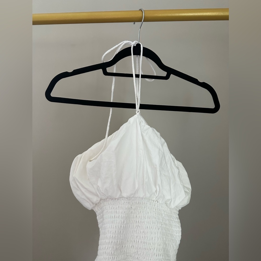 Anthropologie White Puff Sleeve Blouse